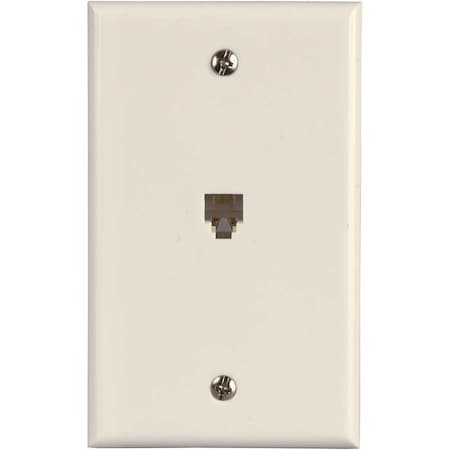 Westek 1-Gang Phone Jack Modular with Wall Plate Thermoplastic Ivory, 4 Conductor, 10PK TWRJ11IV1-10